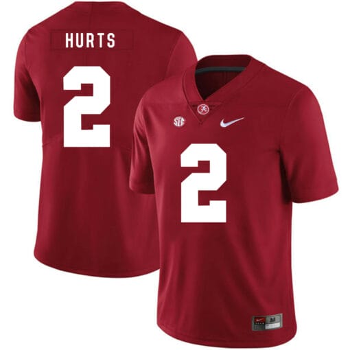 Alabama Crimson Tide #2 Jalen Hurts College Football Jersey Red