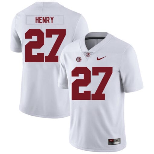 Alabama Crimson Tide #27 Derrick Henry College Football Jersey White