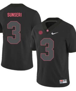 Alabama Crimson Tide #3 Vinnie Sunseri College Football Jersey Black