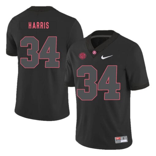 Alabama Crimson Tide #34 Damien Harris College Football Jersey Black