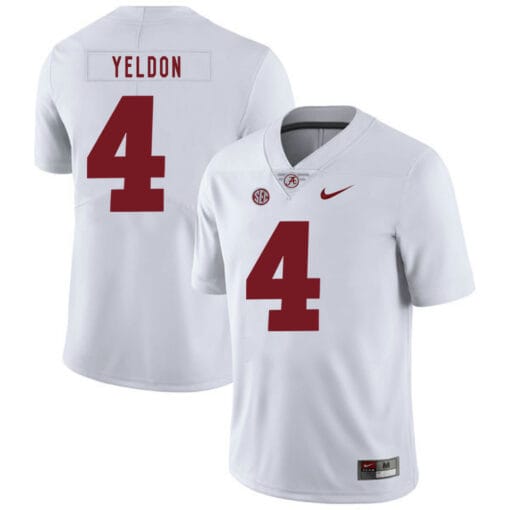 Alabama Crimson Tide #4 TJ Yeldon College Football Jersey White