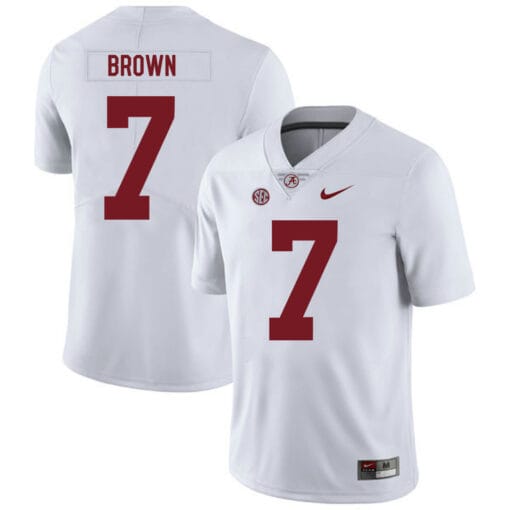Alabama Crimson Tide #7 Tony Brown College Football Jersey White