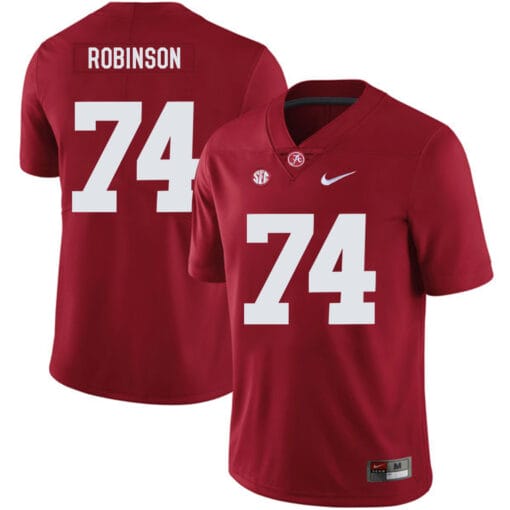 Alabama Crimson Tide #74 Cam Robinson College Football Jersey Red