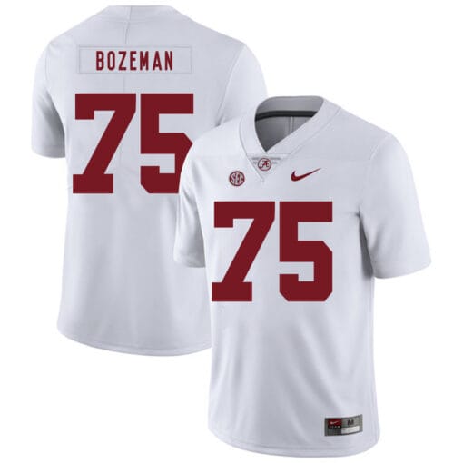 Alabama Crimson Tide #75 Bradley Bozeman College Football Jersey White