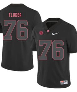 Alabama Crimson Tide #76 D.J. Fluker College Football Jersey Black