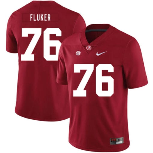 Alabama Crimson Tide #76 D.J. Fluker College Football Jersey Red
