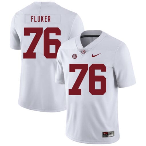 Alabama Crimson Tide #76 D.J. Fluker College Football Jersey White
