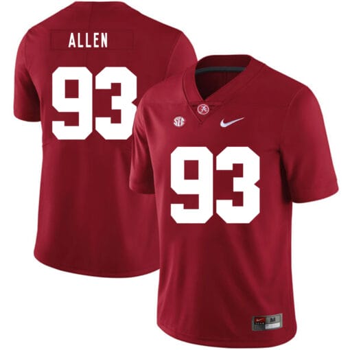 Alabama Crimson Tide #93 Jonathan Allen College Football Jersey Red