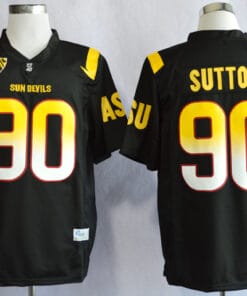 Arizona State Sun Devils #90 Will Sutton NCAA Football Jersey Black With Patch