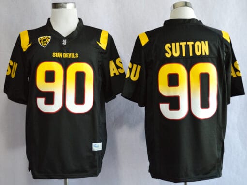 Arizona State Sun Devils #90 Will Sutton NCAA Football Jersey Black With Patch