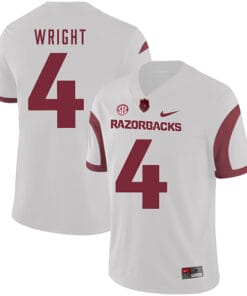 Arkansas Razorbacks #4 Jarius Wright College Football Jersey White
