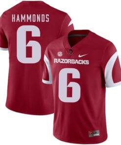 Arkansas Razorbacks #6 TJ Hammonds College Football Jersey Red