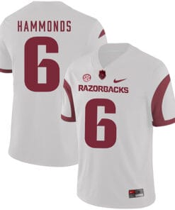 Arkansas Razorbacks #6 TJ Hammonds College Football Jersey White
