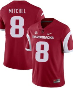 Arkansas Razorbacks #8 Tevin Mitchel College Football Jersey Red