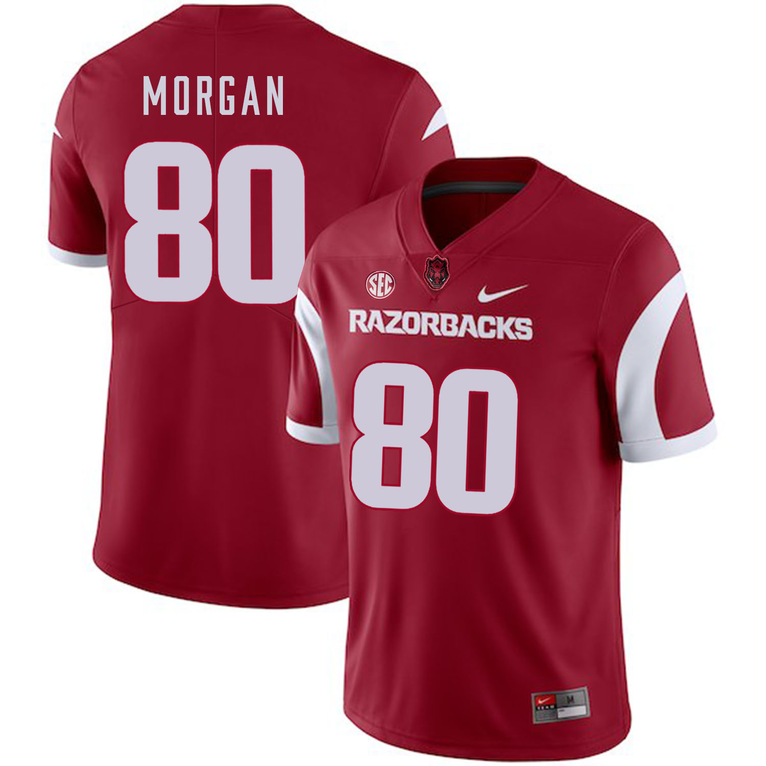 Arkansas Razorbacks #80 Drew Morgan College Football Jersey Red