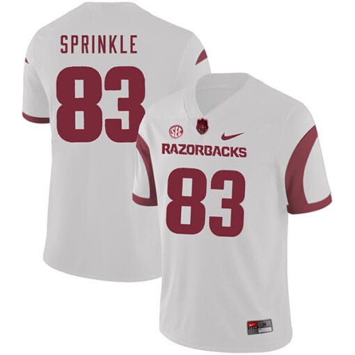 Arkansas Razorbacks #83 Jeremy Sprinkle College Football Jersey White