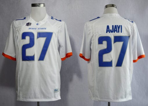Boise State Broncos #27 Jay Ajayi College Football Jersey White Blue