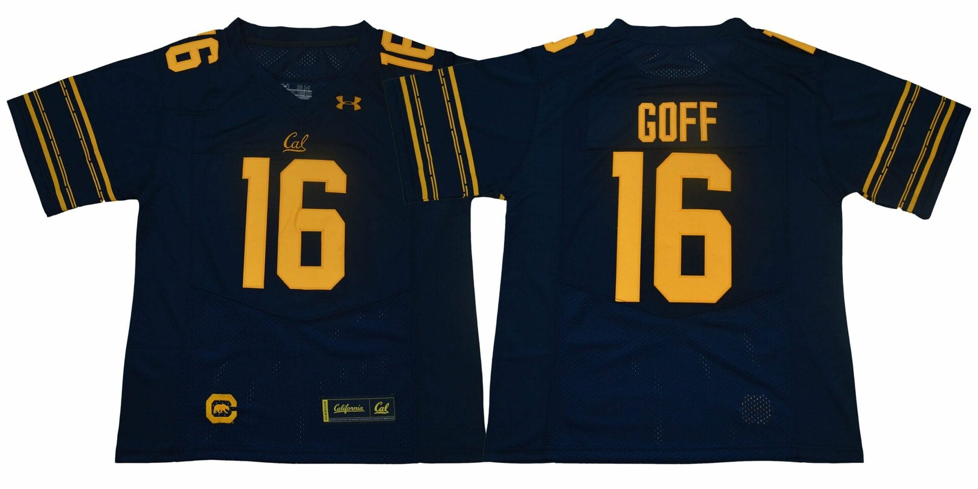 California Golden Bears #16 Goff Football Jersey Deep Blue Under Armour