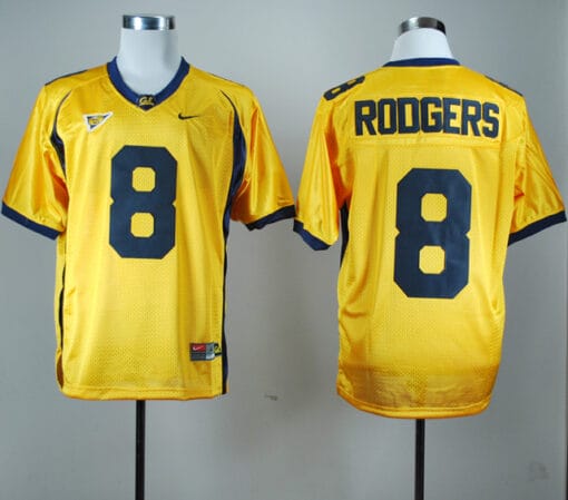 California Golden Bears #8 Aaron Rodgers NCAA Football Jersey Yellow