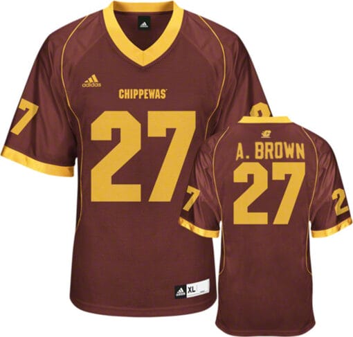 Central Michigan Chippewas #27 Antonio Brown Football Jersey With Patch