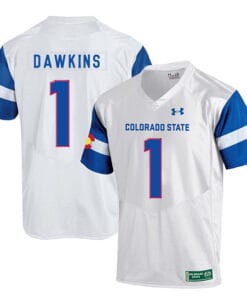 Colorado State Rams #1 Dalyn Dawkins NCAA Football Jersey White