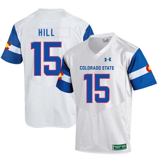 Colorado State Rams #15 Collin Hill NCAA Football Jersey White