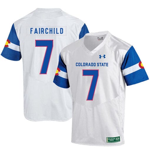 Colorado State Rams #7 Steve Fairchild NCAA Football Jersey White