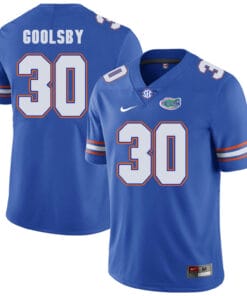 Florida Gators #30 DeAndre Goolsby NCAA Football Jersey Blue Logo Patch