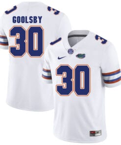 Florida Gators #30 DeAndre Goolsby NCAA Football Jersey White Logo Patch