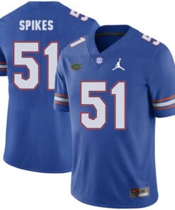 Florida Gators #51 Brandon Spikes NCAA Football Jersey Blue Logo Patch