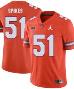 Florida Gators #51 Brandon Spikes NCAA Football Jersey Orange Logo Patch