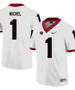 Georgia Bulldogs #1 Sony Michel NCAA College Football Jersey White