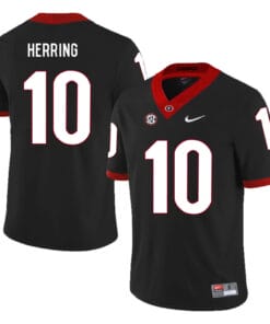 Georgia Bulldogs #10 Malik Herring College Football Jersey Black