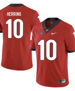Georgia Bulldogs #10 Malik Herring College Football Jersey Red