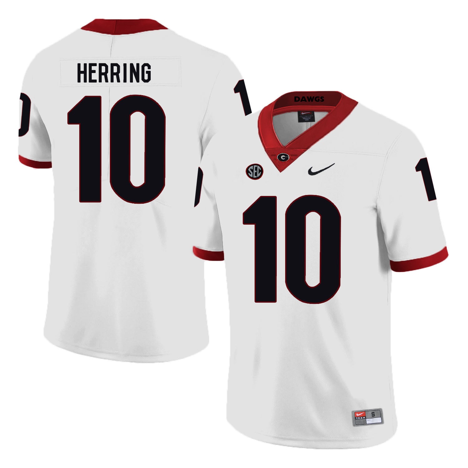 Georgia Bulldogs #10 Malik Herring College Football Jersey White