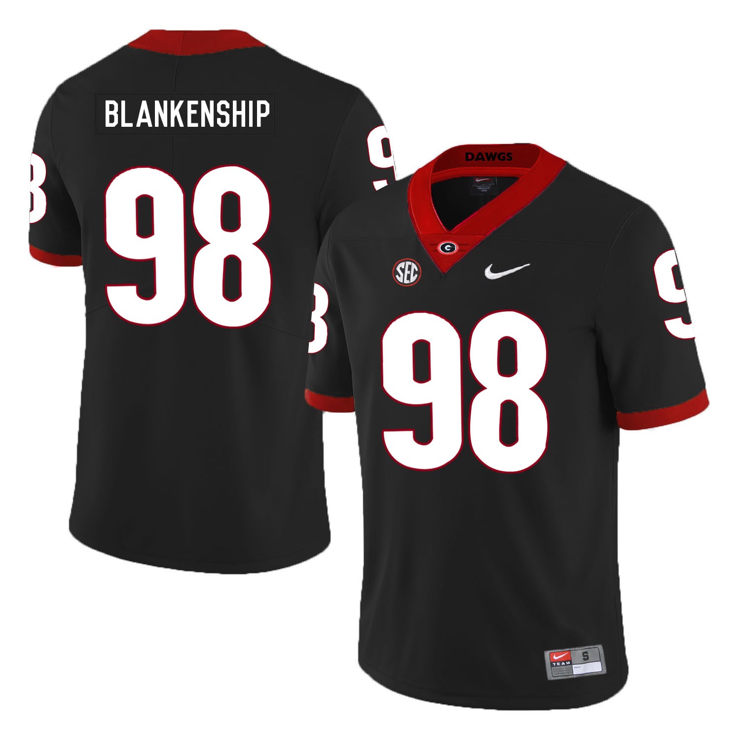 Georgia Bulldogs #98 Rodrigo Blankenship College Football Jersey Black