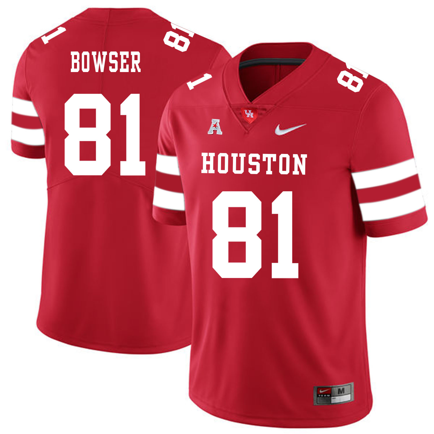 Houston Cougars #81 Tyus Bowser College Football Jersey Red