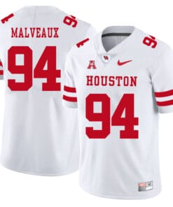 Houston Cougars #94 Cameron Malveaux College Football Jersey White