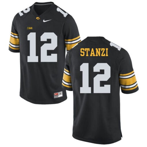 Iowa Hawkeyes #12 Ricky Stanzi NCAA College Football Jersey Black