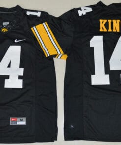 Iowa Hawkeyes #14 Desmond King NCAA College Football Jersey Black Big Patch