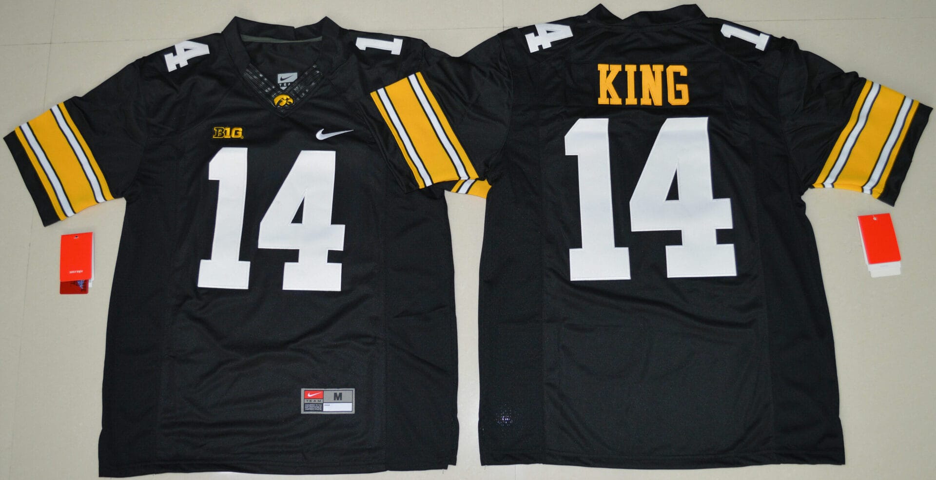 Iowa Hawkeyes #14 Desmond King NCAA College Football Jersey Black Big Patch
