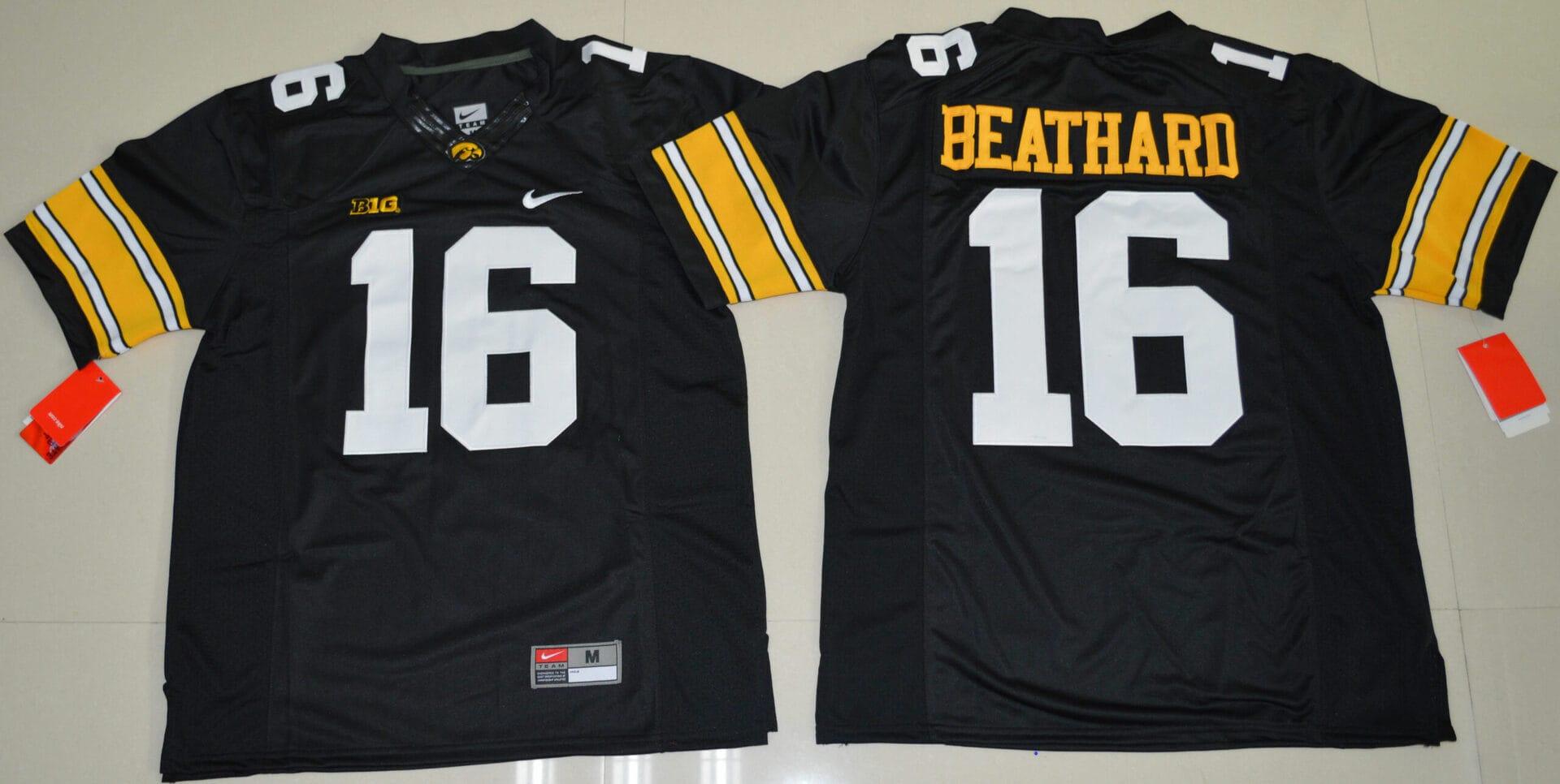 Iowa Hawkeyes #16 CJ Beathard NCAA College Football Jersey Black Big Patch