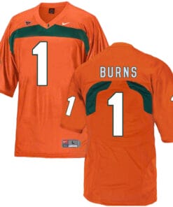 Miami Hurricanes #1 Burns NCAA College Football Jersey Orange