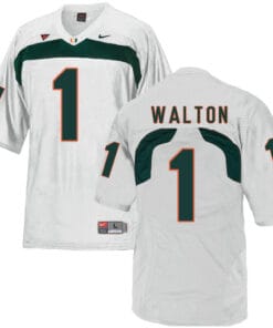 Miami Hurricanes #1 Walton NCAA College Football Jersey White