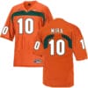 Miami Hurricanes #10 Mira NCAA College Football Jersey Orange