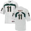 Miami Hurricanes #11 Scott NCAA College Football Jersey White
