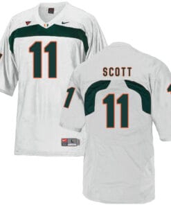 Miami Hurricanes #11 Scott NCAA College Football Jersey White