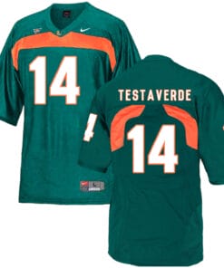 Miami Hurricanes #14 Testaverde NCAA College Football Jersey Green