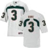 Miami Hurricanes #3 Gore NCAA College Football Jersey White