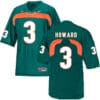 Miami Hurricanes #3 Howard NCAA College Football Jersey Green
